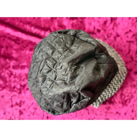 Black White Houndstooth Newsboy Cap With Bow Accent Womens Teen - Picture 6 of 7